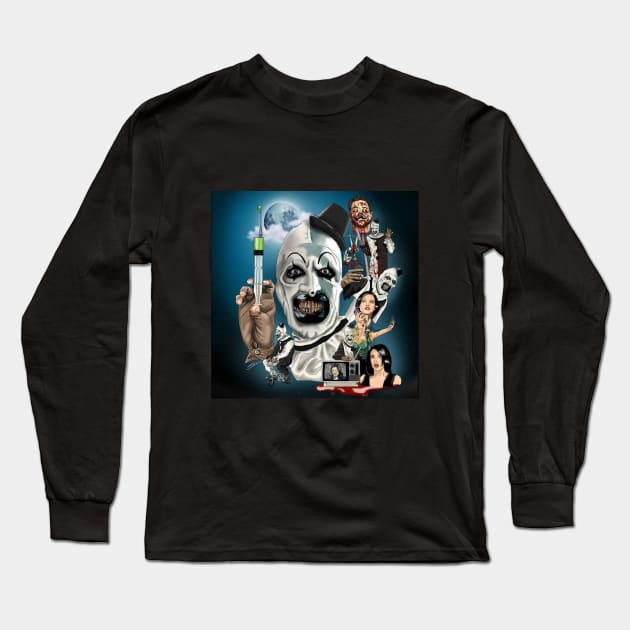 Terrifier 2-Art the clown Long Sleeve T-Shirt by Brush-Master